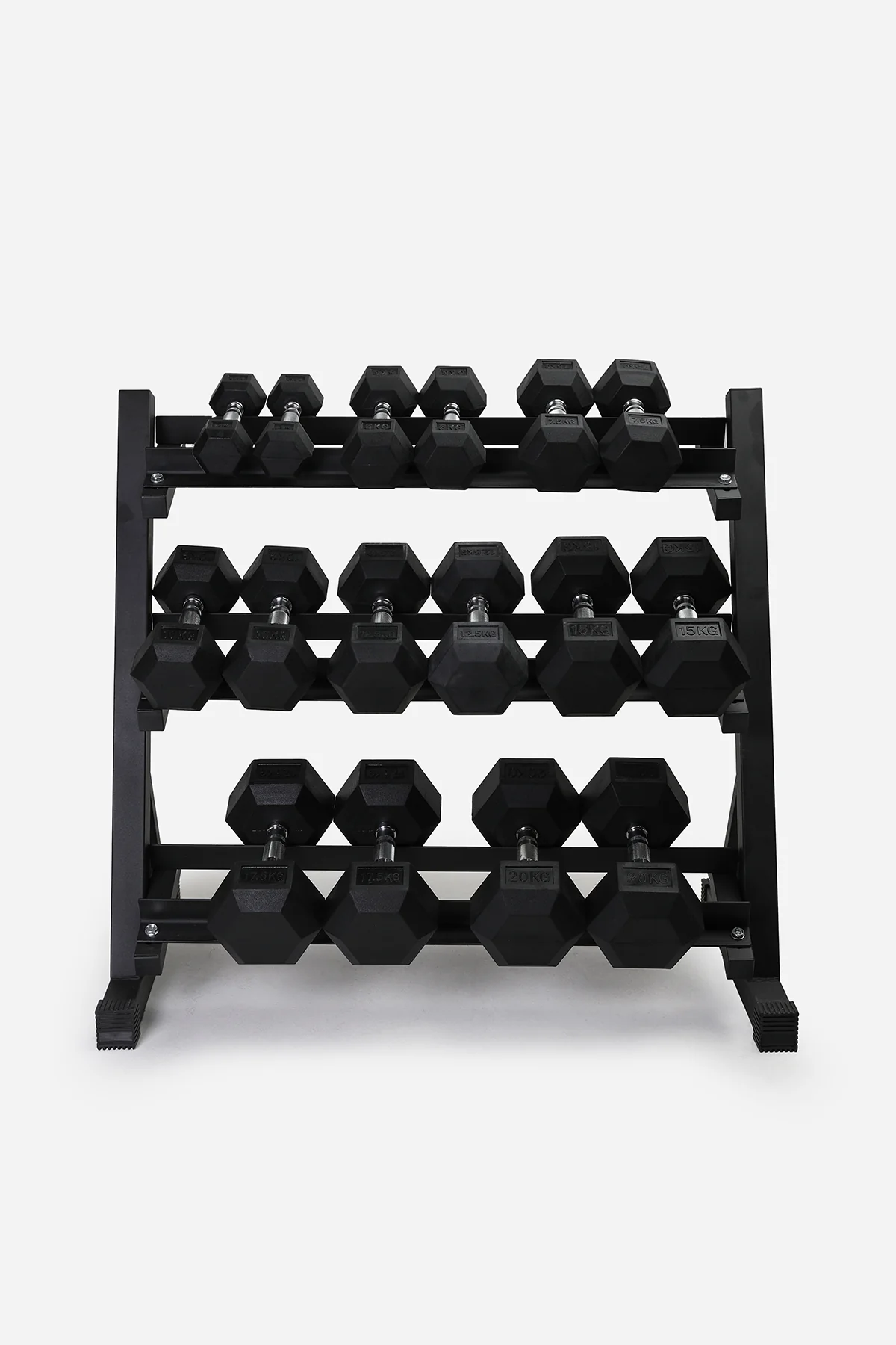 Hex Dumbbell Set 2.5-20kg & 3-Tier Rack - Image 2