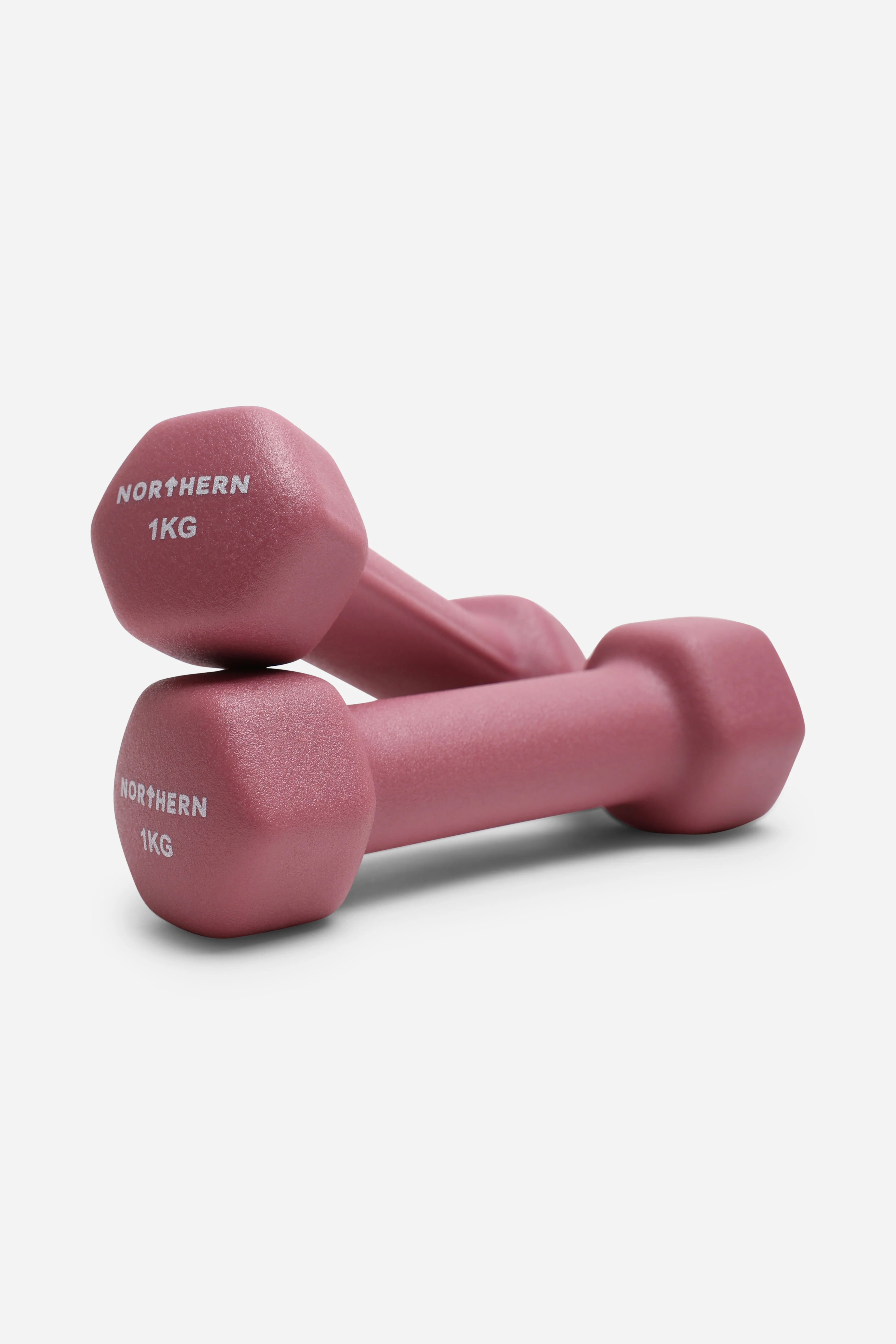 Neoprene Hex Dumbbells 1kg x 2 (2kg) - Dusk Pink