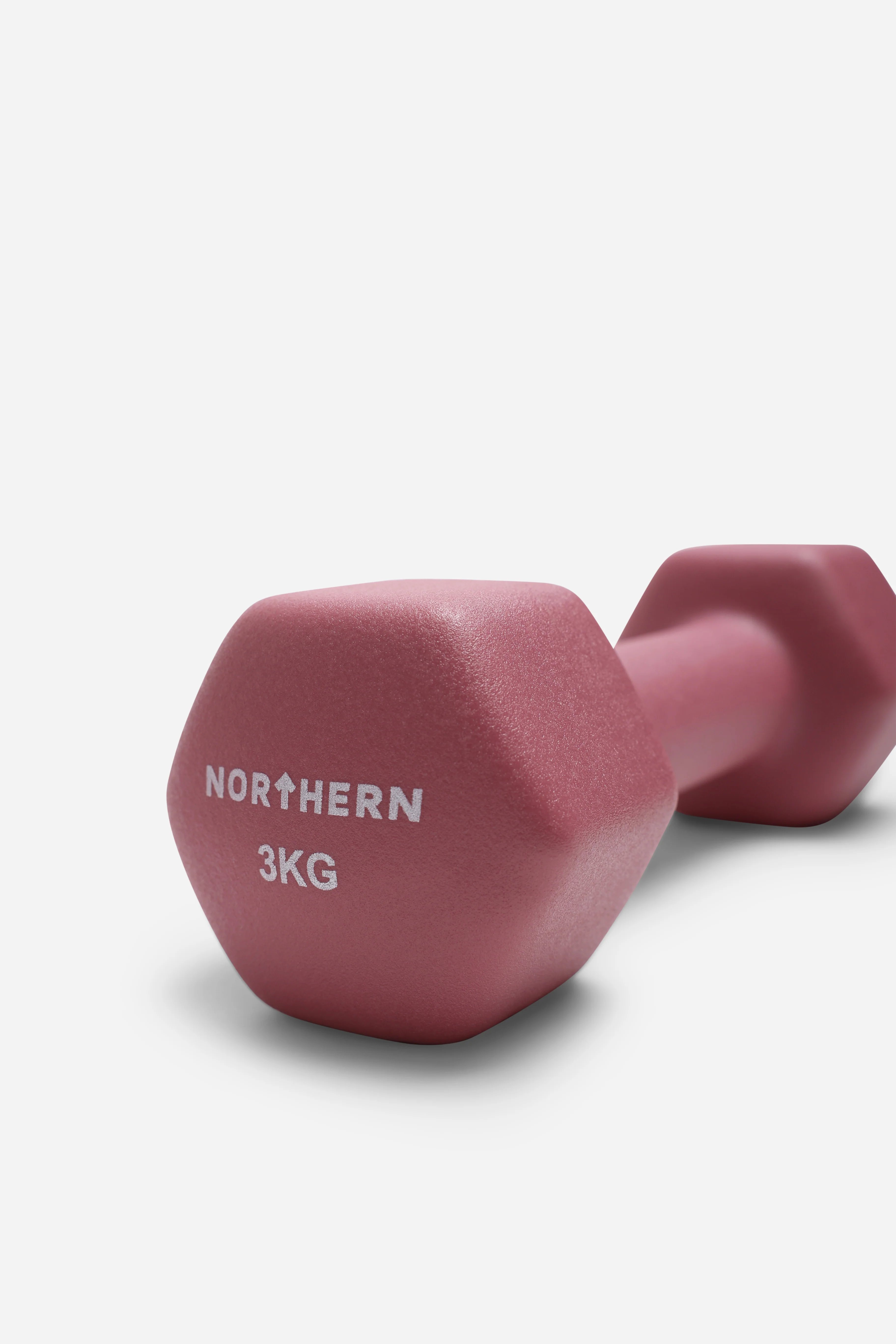 Neoprene Hex Dumbbells 3kg x 2 (6kg) - Dusk Pink - Image 3