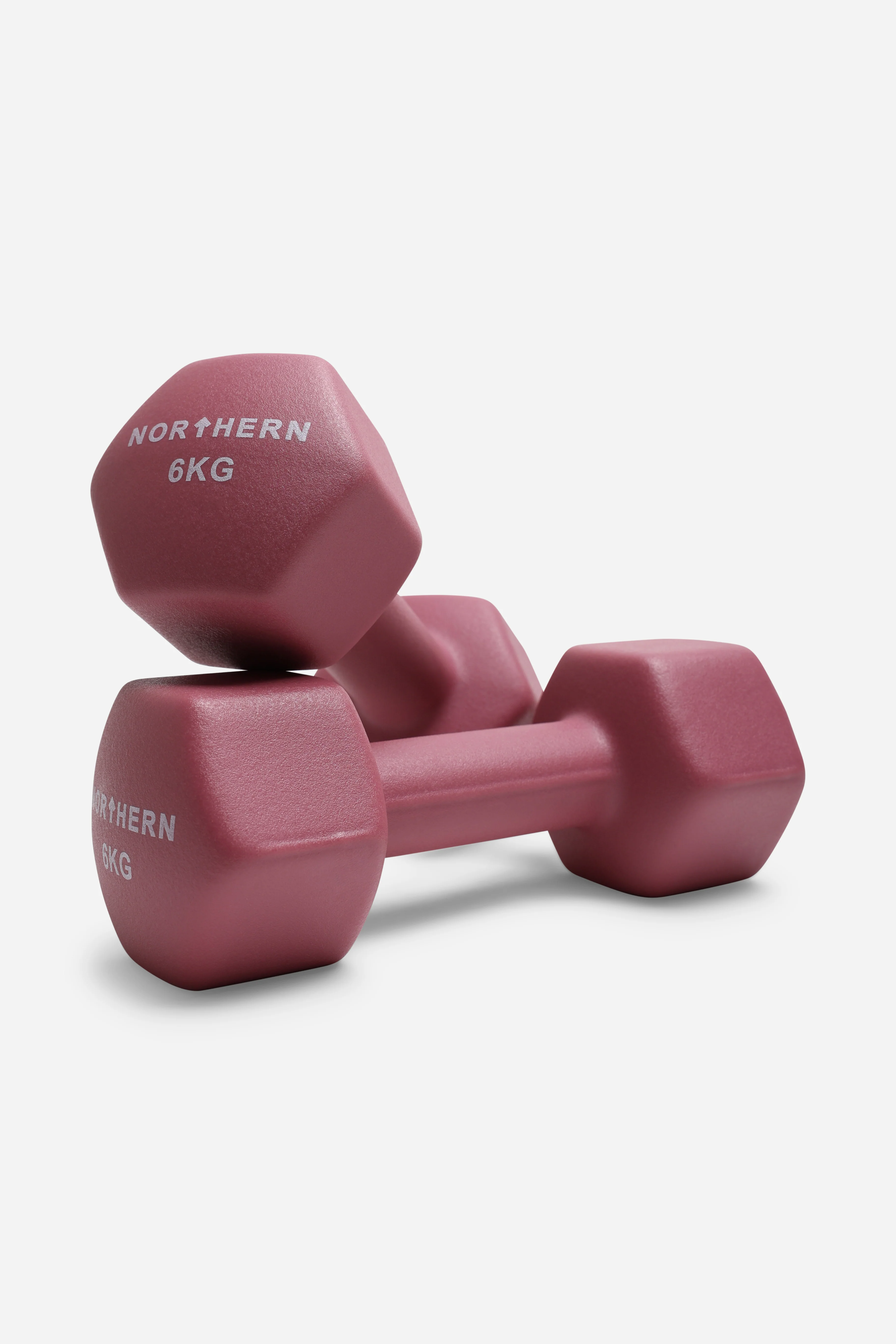 Neoprene Hex Dumbbells 6kg x 2 (12kg) - Dusk Pink