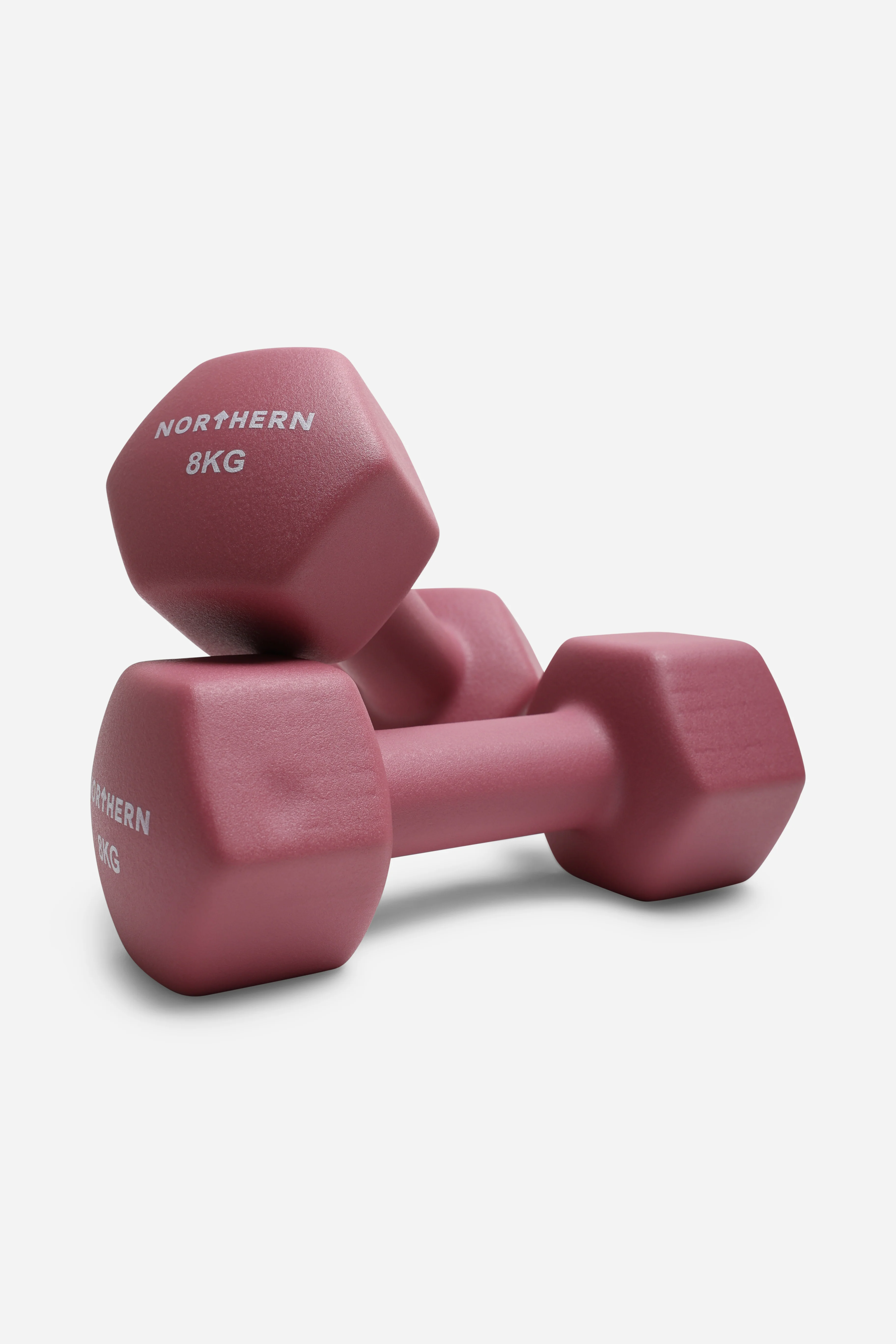 Neoprene Hex Dumbbells 8kg x 2 (16kg) - Dusk Pink