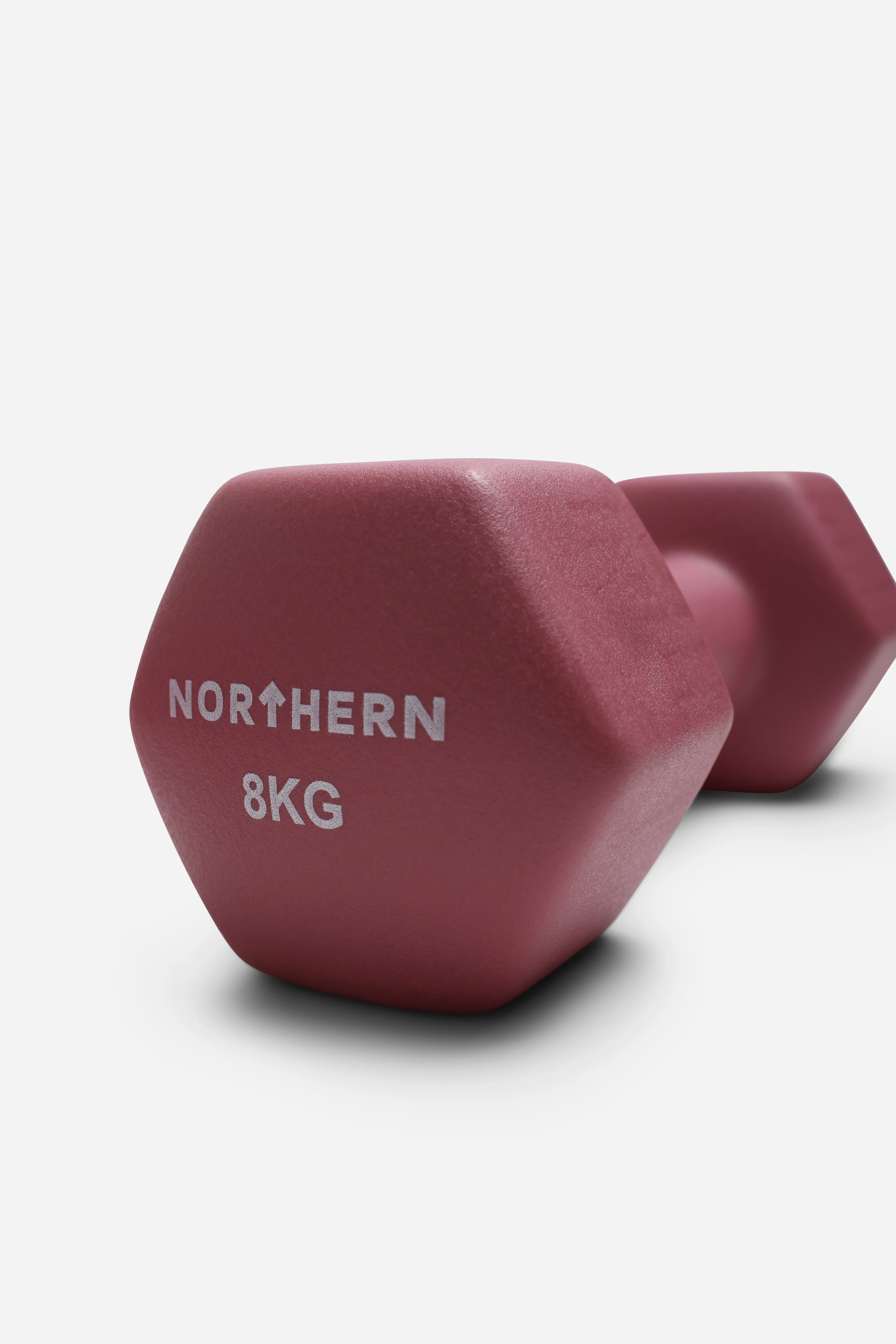 Neoprene Hex Dumbbells 8kg x 2 (16kg) - Dusk Pink - Image 3