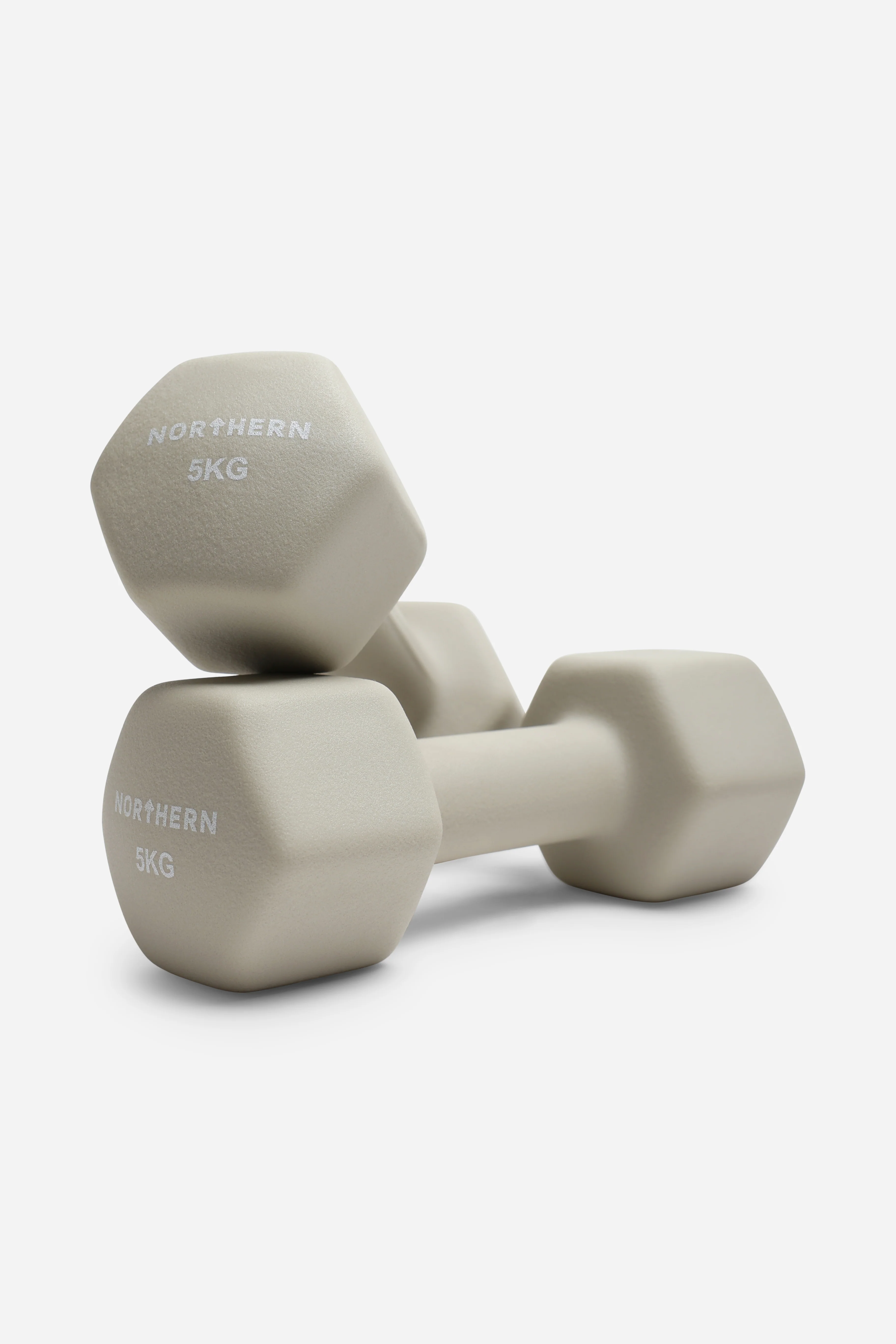 Neoprene Hex Dumbbells 5kg x 2 (10kg) - Natural Stone