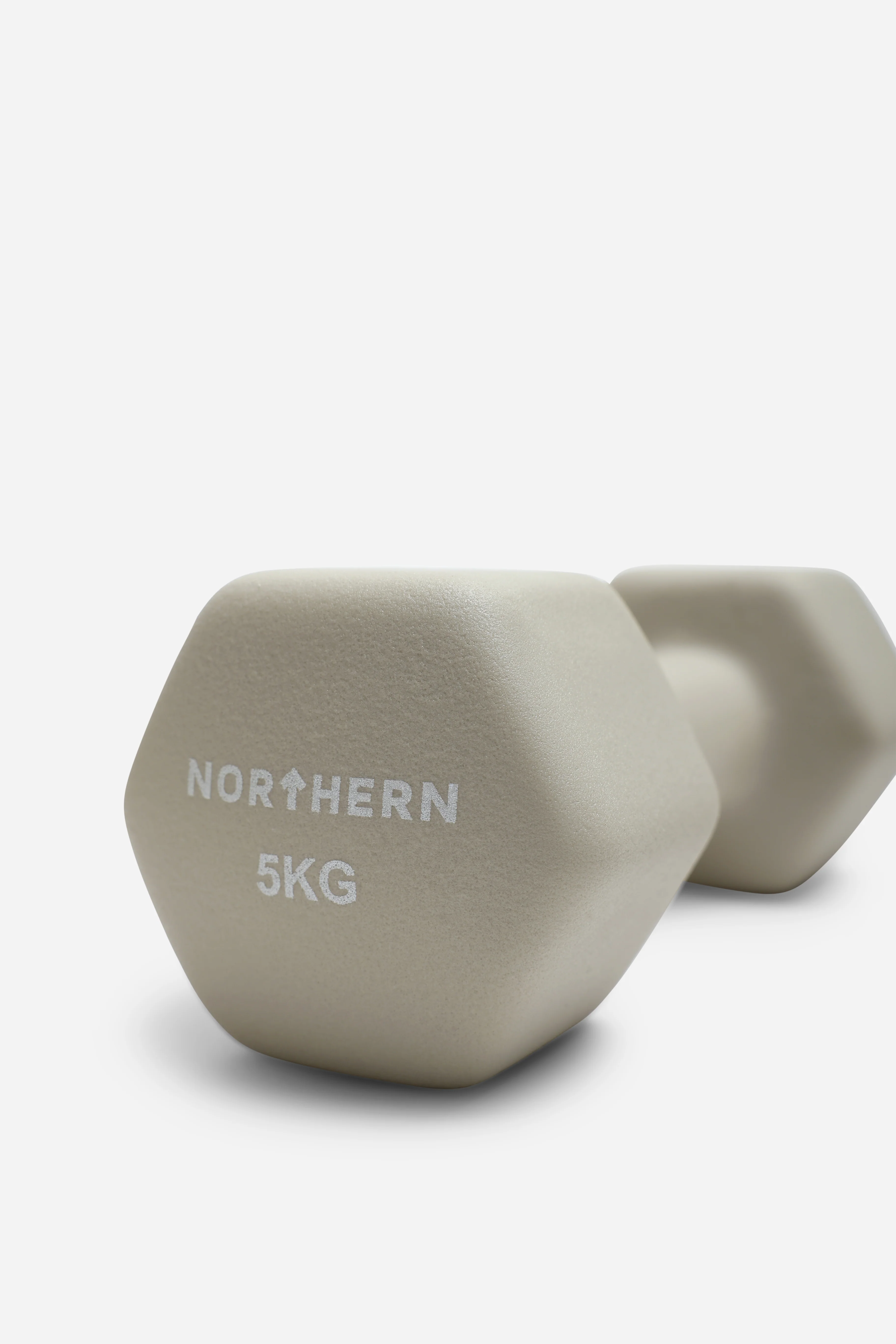 Neoprene Hex Dumbbells 5kg x 2 (10kg) - Natural Stone - Image 3
