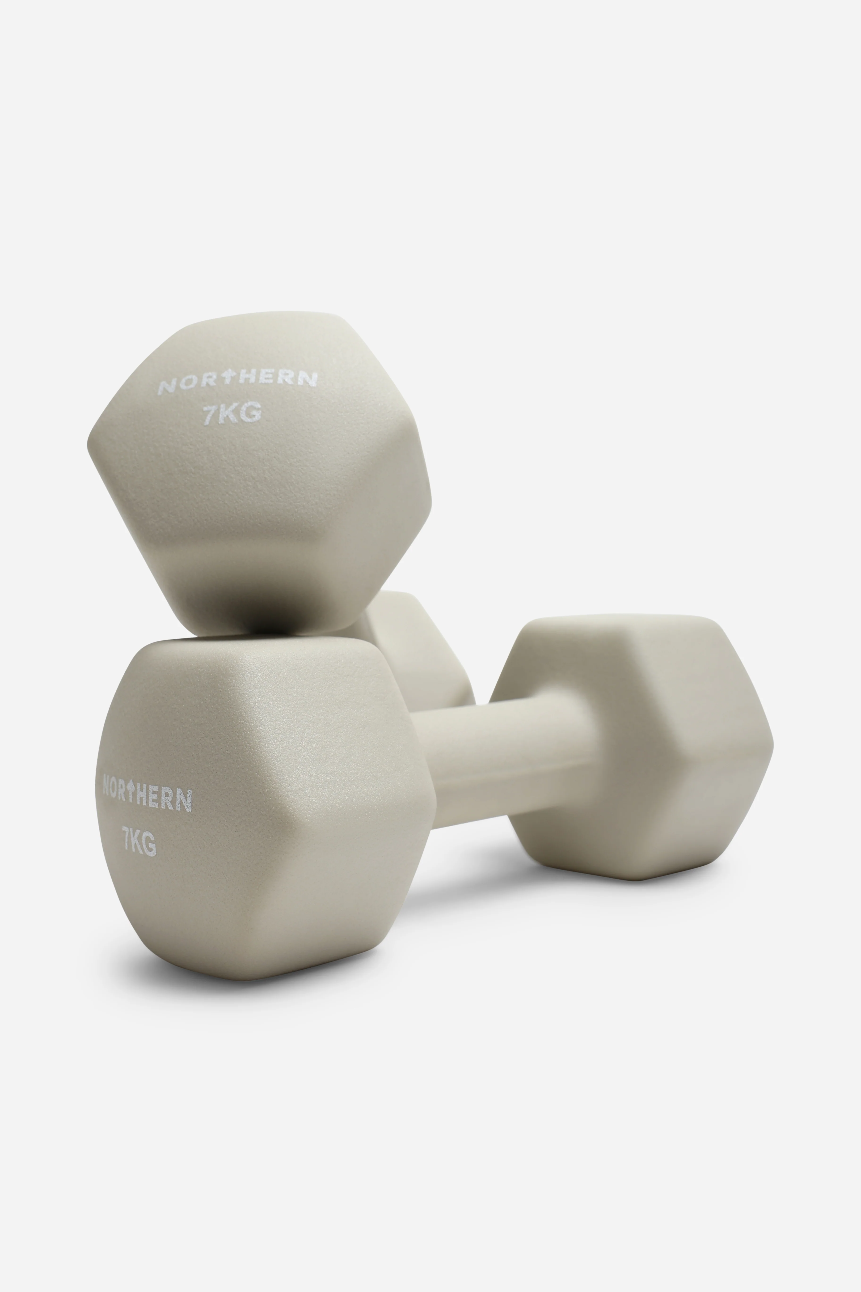 Neoprene Hex Dumbbells 7kg x 2 (14kg) - Natural Stone