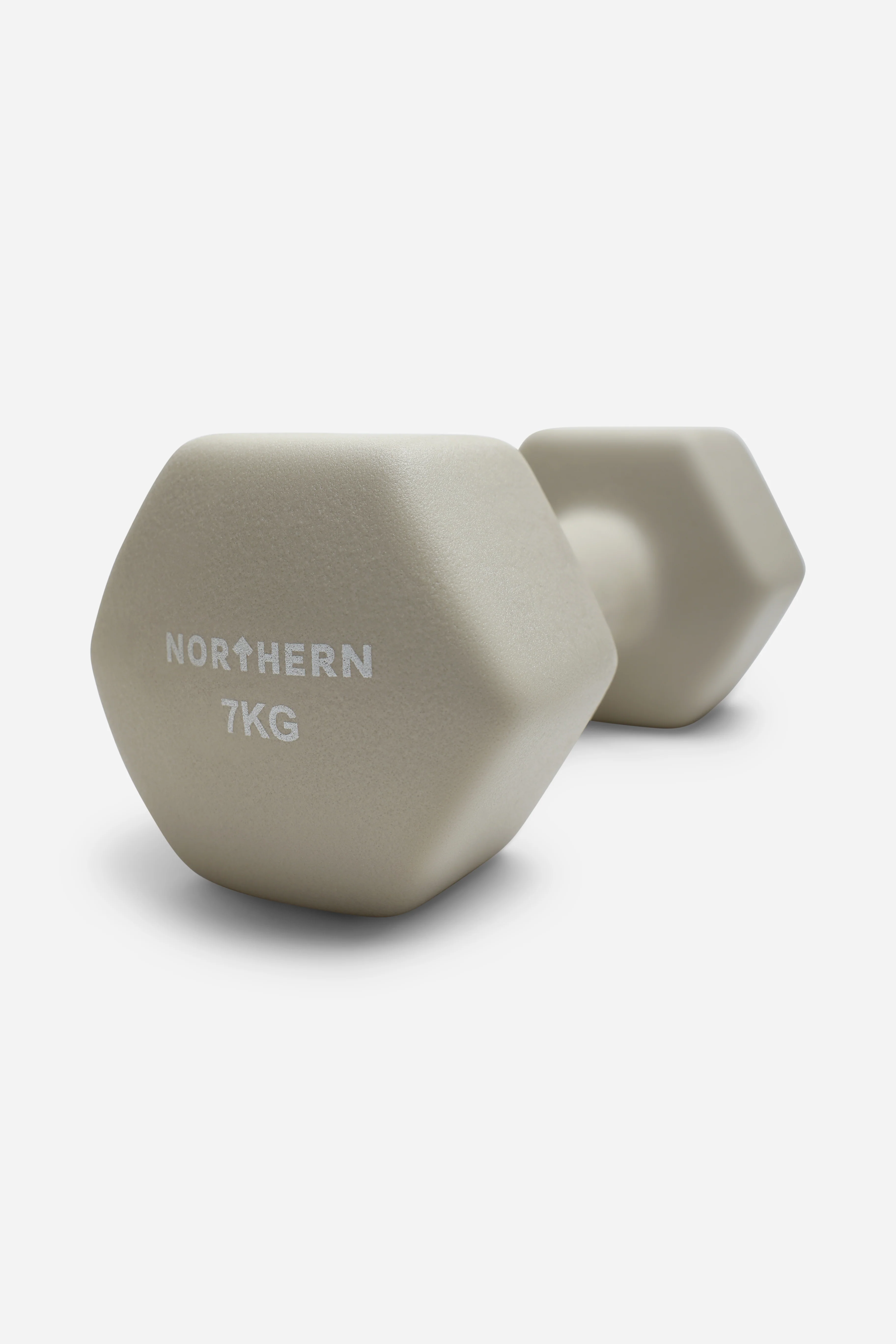 Neoprene Hex Dumbbells 7kg x 2 (14kg) - Natural Stone - Image 3