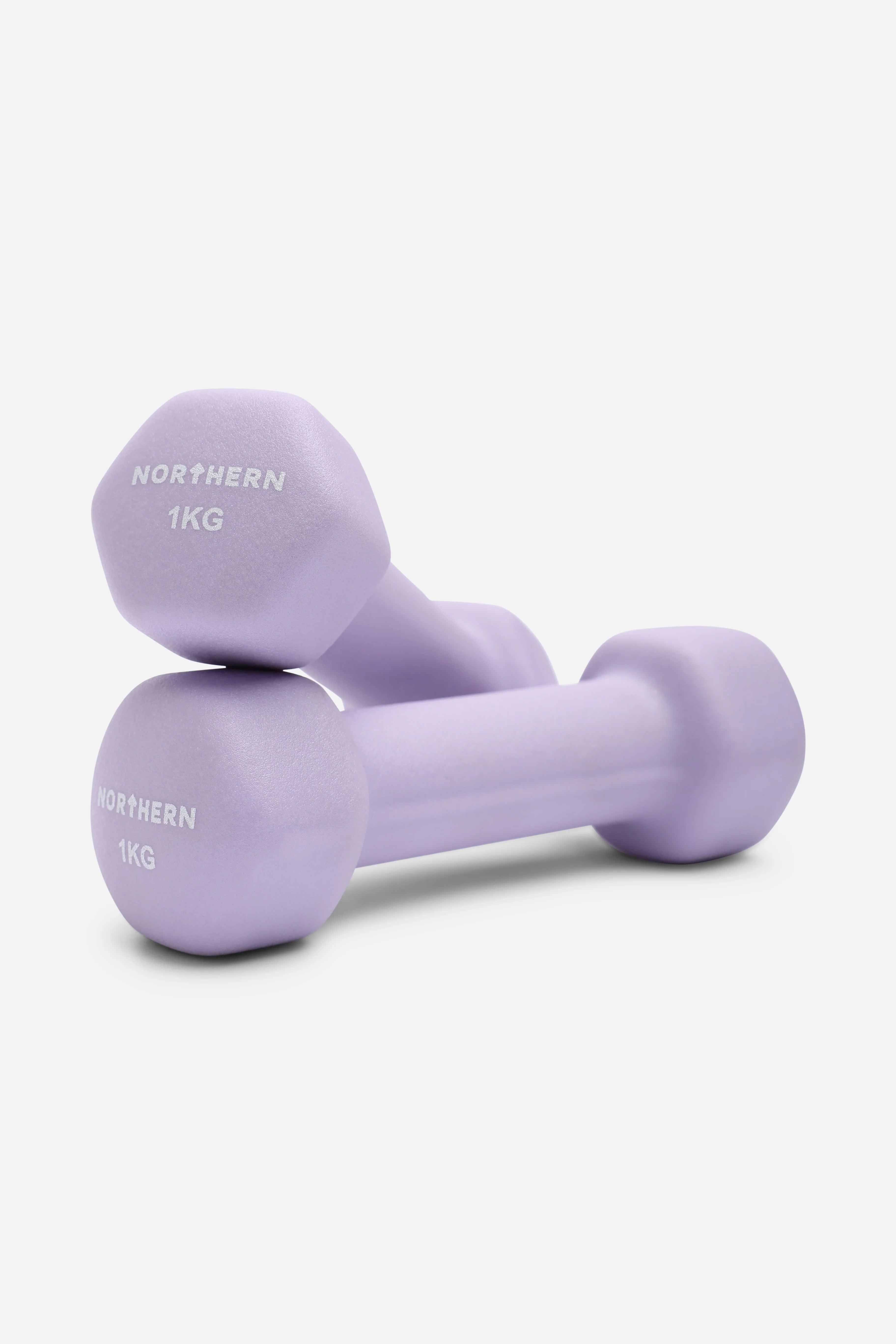 Neoprene Hex Dumbbells 1kg x 2 (2kg) - Soft Lavender