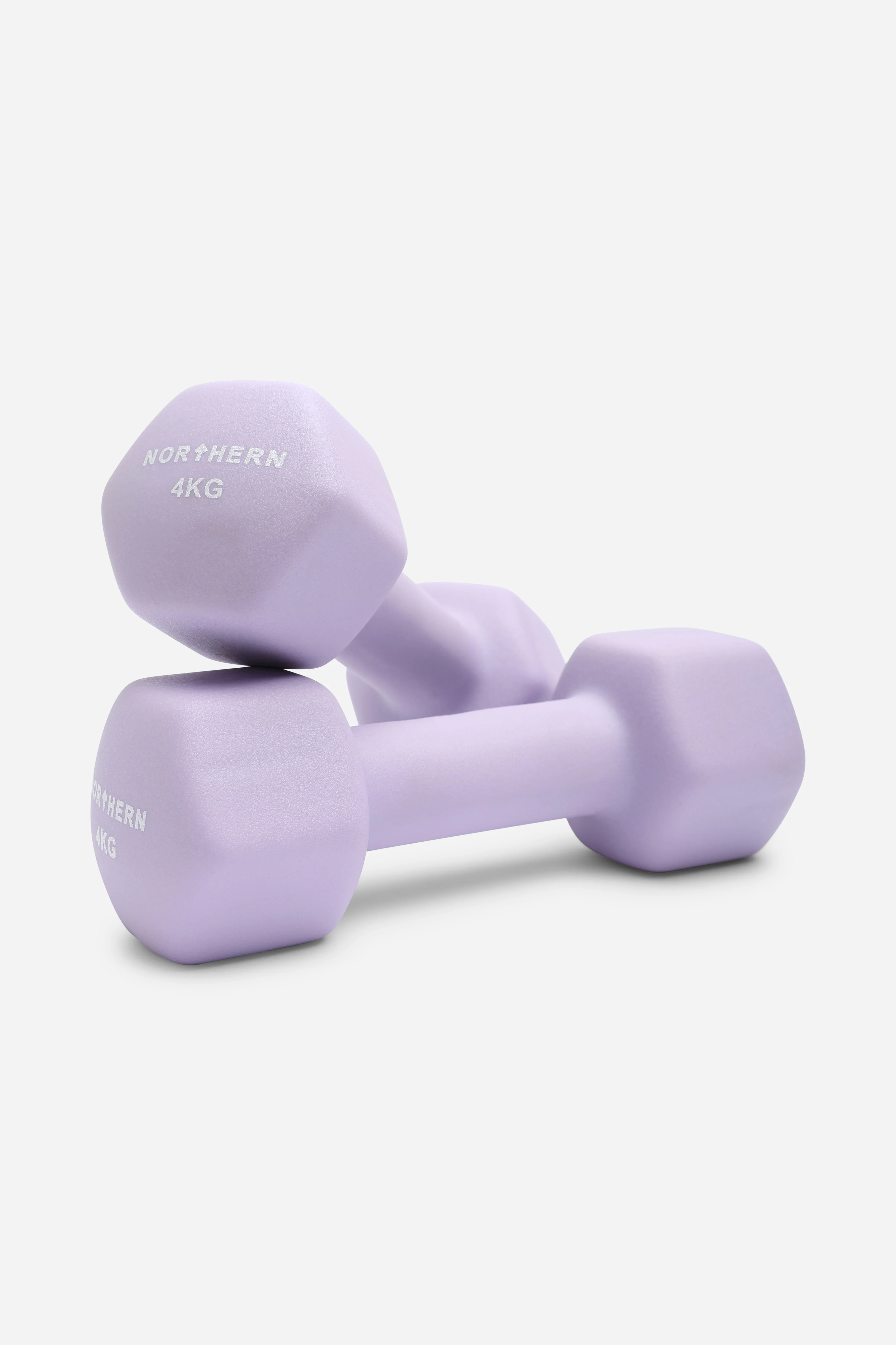 Neoprene Hex Dumbbells 4kg x 2 (8kg) - Soft Lavender
