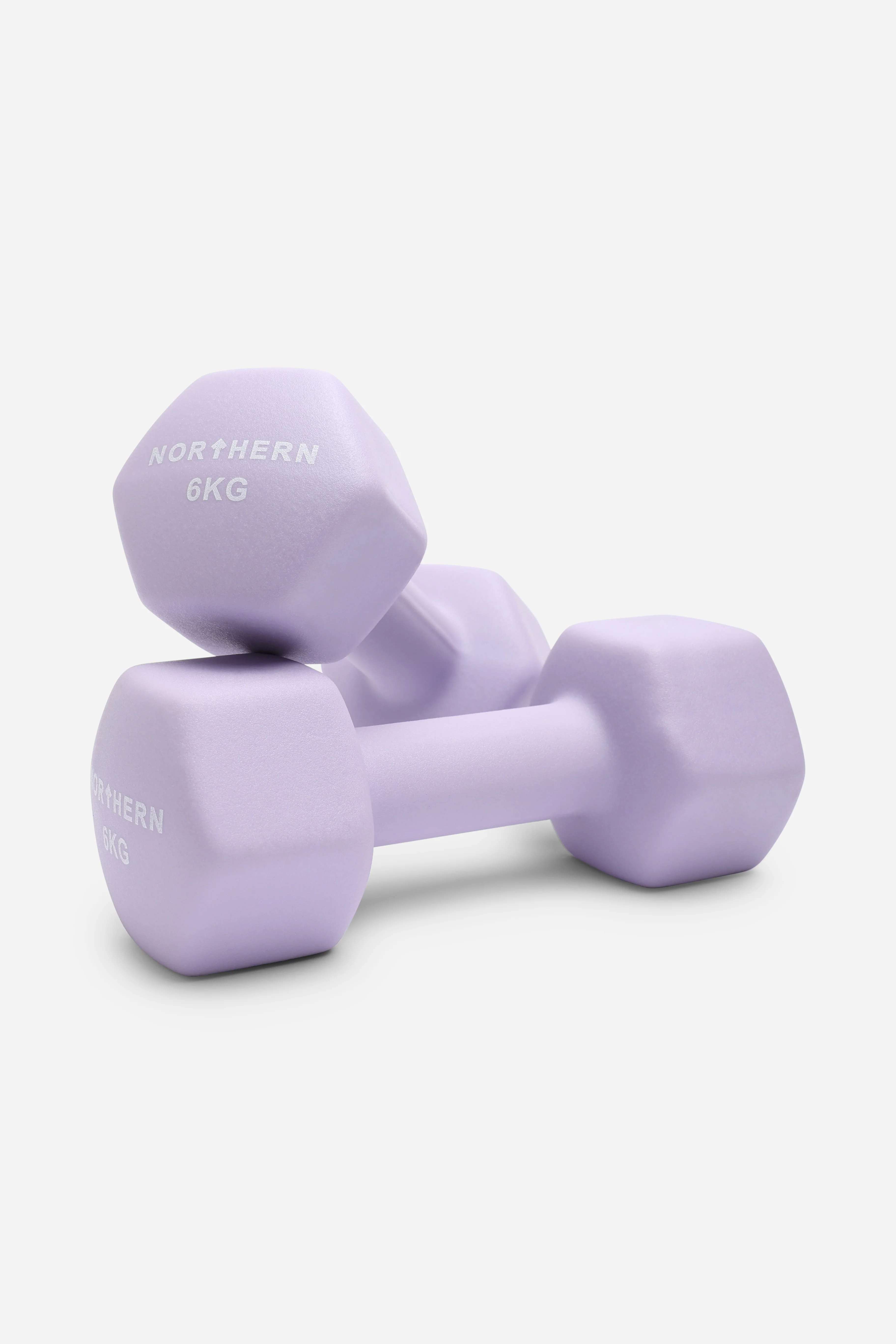Neoprene Hex Dumbbells 6kg x 2 (12kg) - Soft Lavender