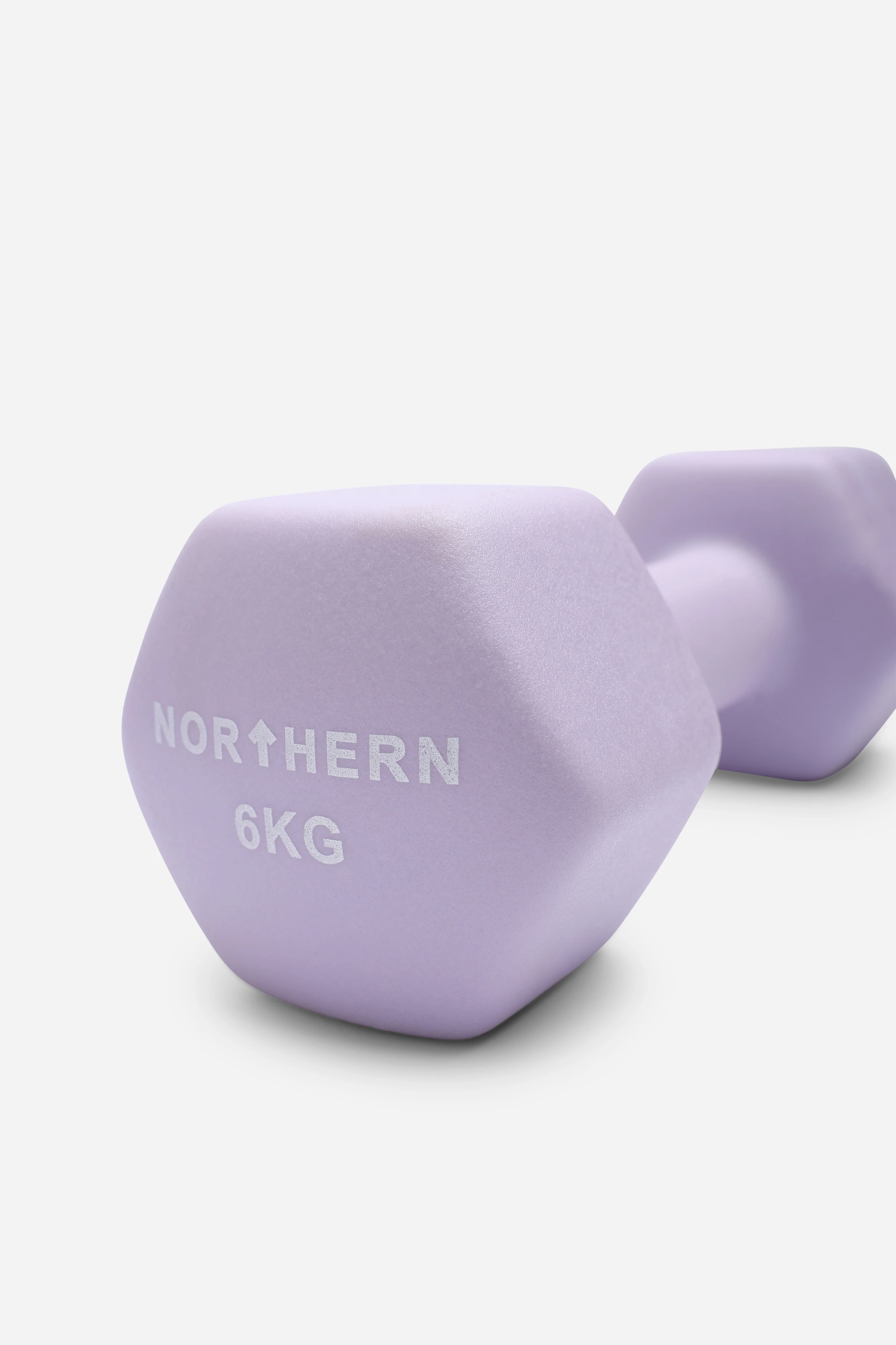 Neoprene Hex Dumbbells 6kg x 2 (12kg) - Soft Lavender - Image 3